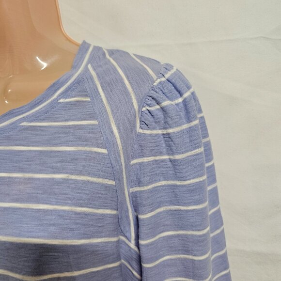 Veronica Beard Jean Mason Baseball Tee Women Size L Blue - Picture 15 of 16